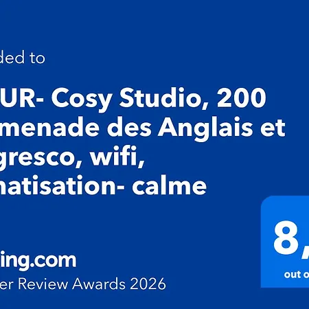 公寓 Fleur- Cosy Studio, 200 Promenade Des Et Negresco, Wifi, Climatisation- Calme